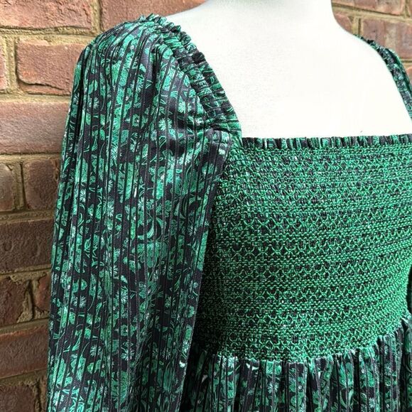 Alice + Olivia Green Rowen Tiered Bohemian Dress Size Large NEW - Picture 7 of 11